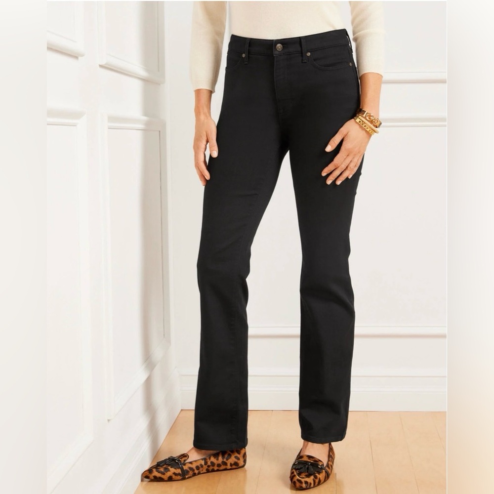 TALBOTS SIZE 8 BARELY BOOT JEANS - BLACK - Picture 4 of 7